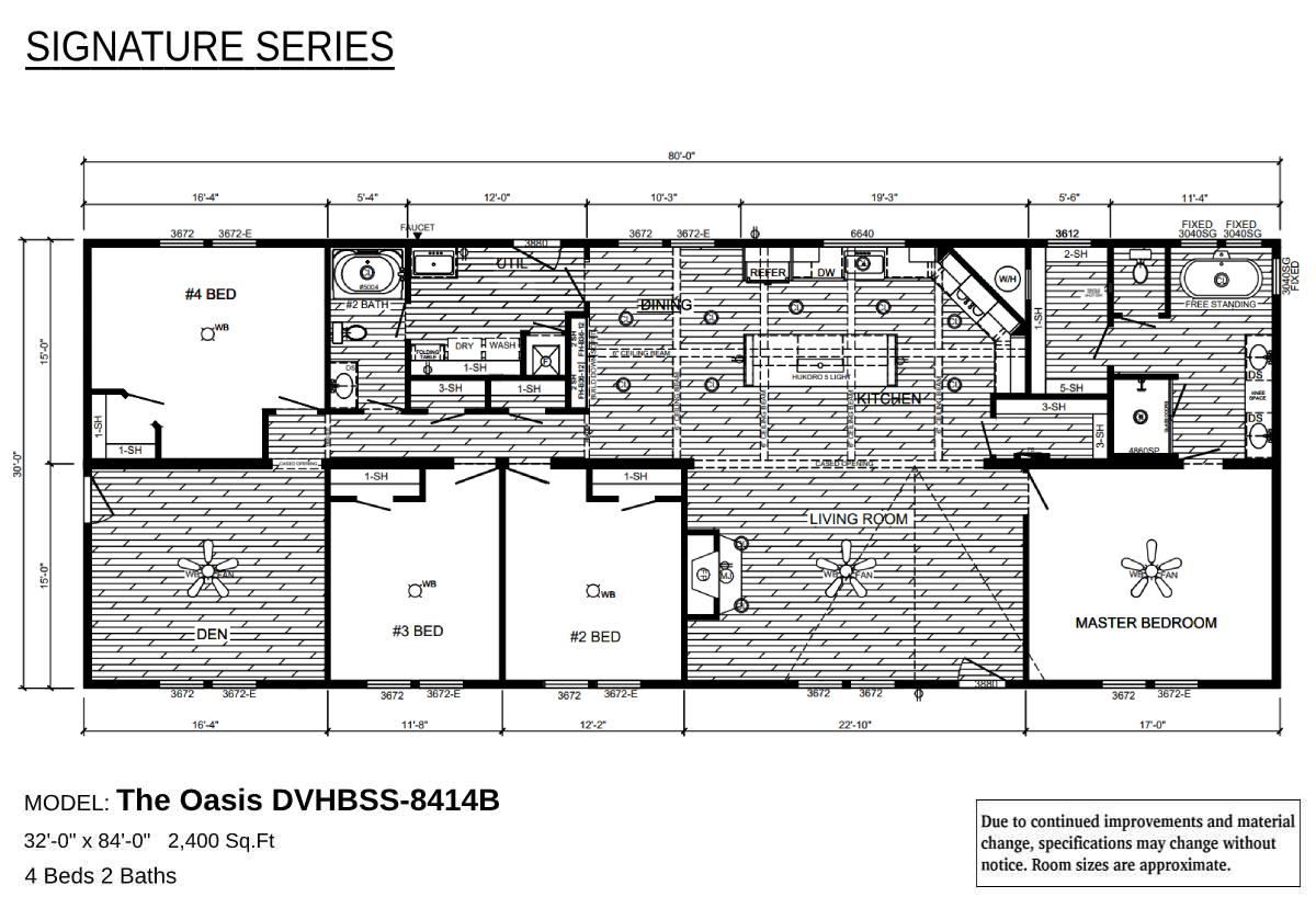 Floor plan for The Oasis 8414B