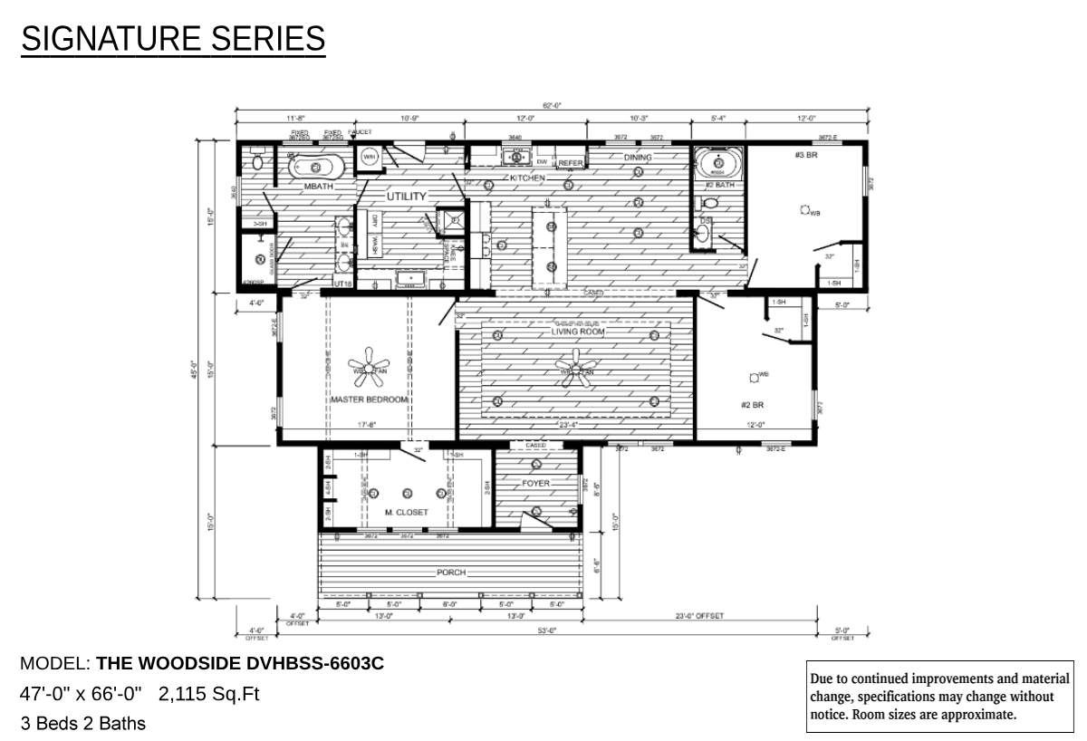 Floor plan for The Woodside 6603C